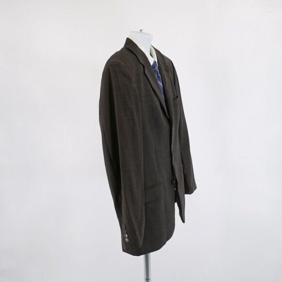 Gianfranco  Ruffini Italy Brown Check Super 100S Worsted Wool 38R Sport Coat 3 B - Picture 7 of 15
